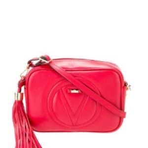 Mario Valentino Red Crossbody Bag with Gold Hardware